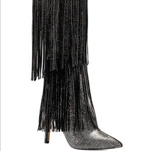 INC diamond fringe boots